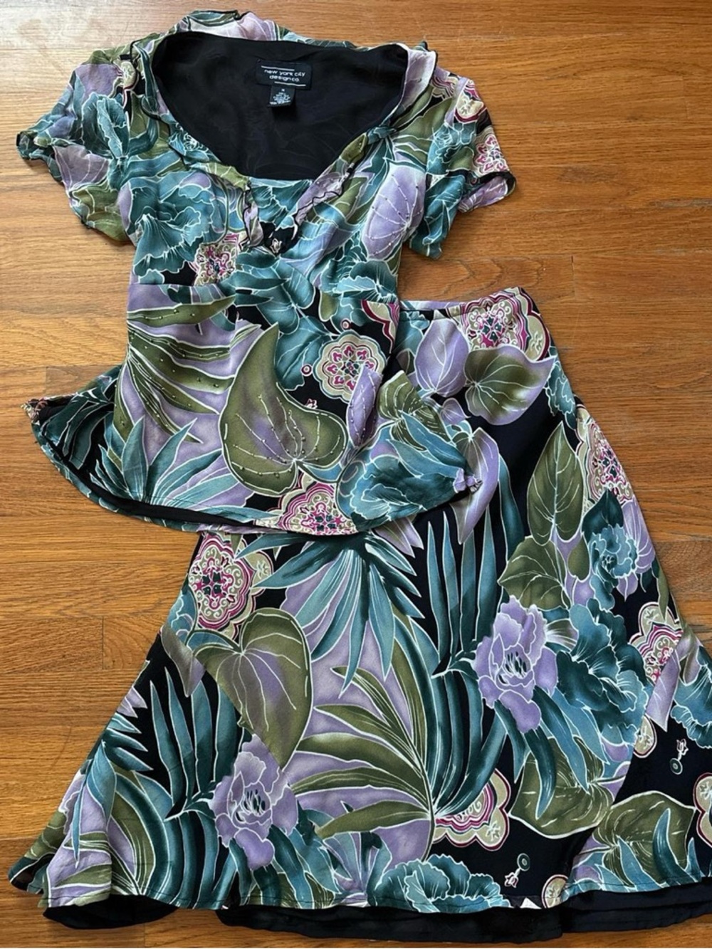 New York Design Co Y2K Tropical Floral Beaded Set